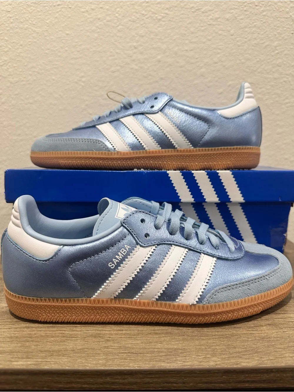 Adidas Youth Samba OG J Clear Sky White Gum Size 4Y